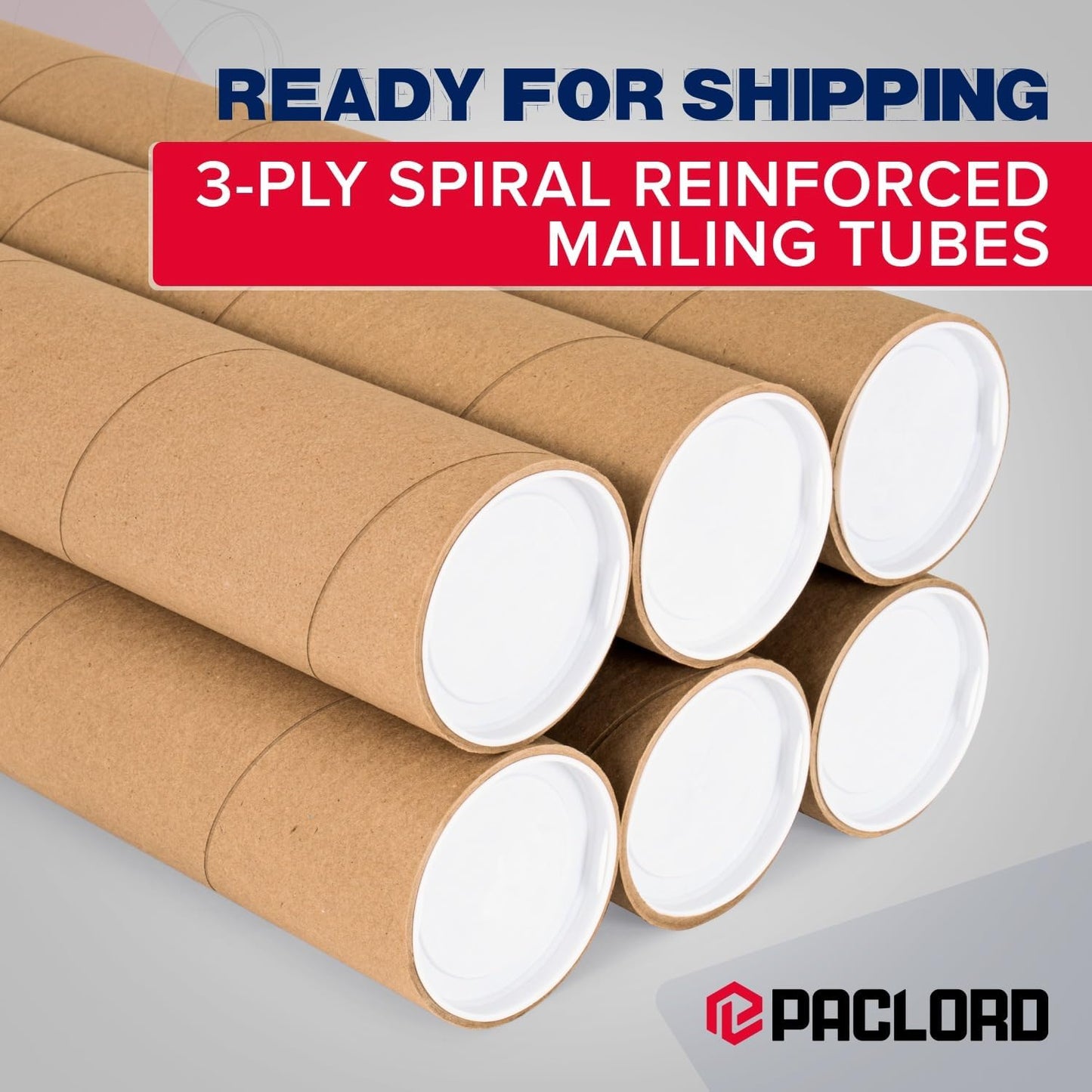 4" x 72" Heavy-Duty Reinforced Cardboard Mailing Tube, Pack of 6 Tubes with 12 Caps – Secure USPS Approved – Great for Shipping and Storing of Prints, Artwork, Posters or Documents