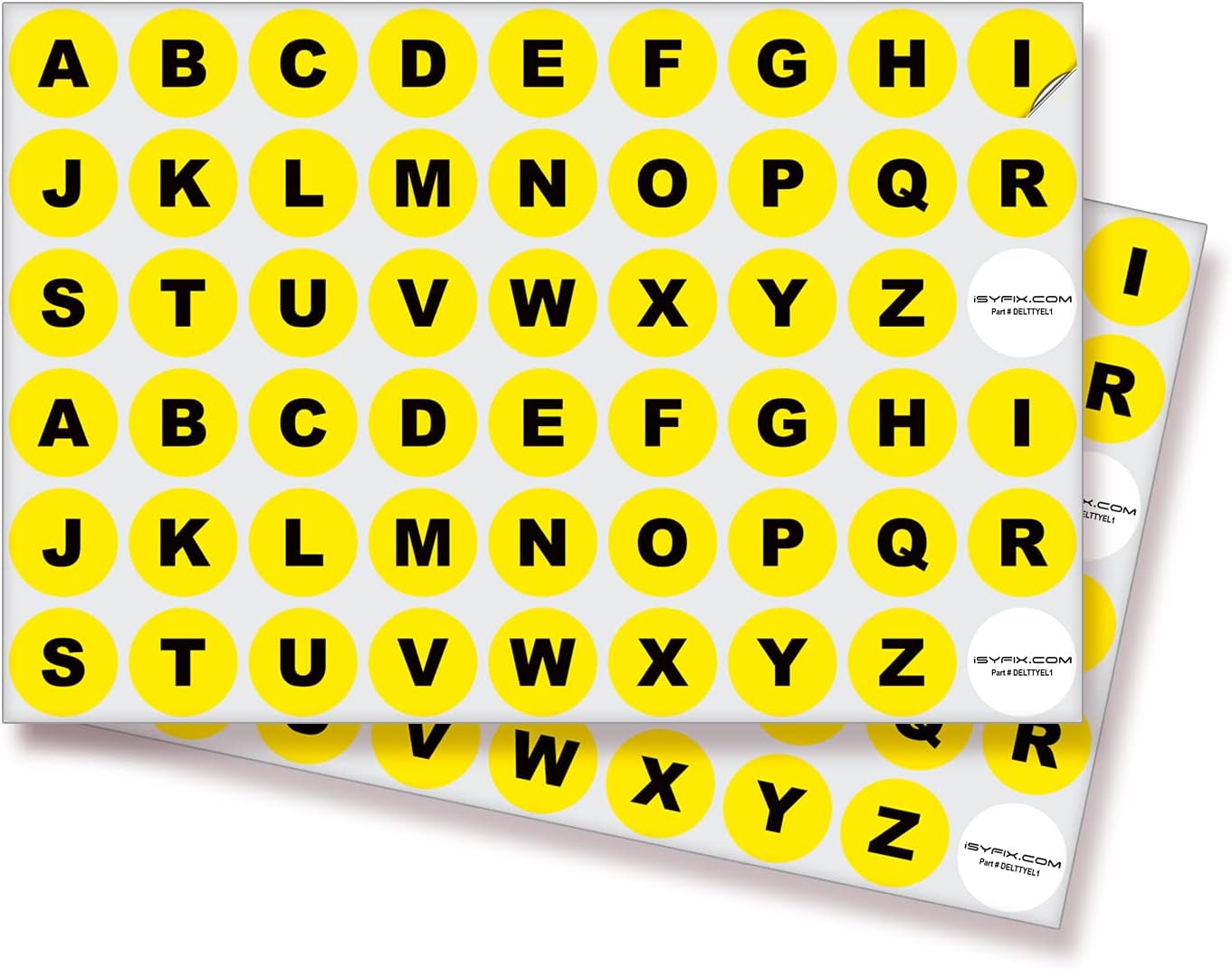 Yellow Vinyl Letters Stickers - 4 Sheets, 1 inch Self-Adhesive, A to Z - Premium Decal for Indoor & Outdoor, Ideal for Inventory, Storage, Organizing, Alphabet for Boxes, Bins, Toolbox, Lockers & More