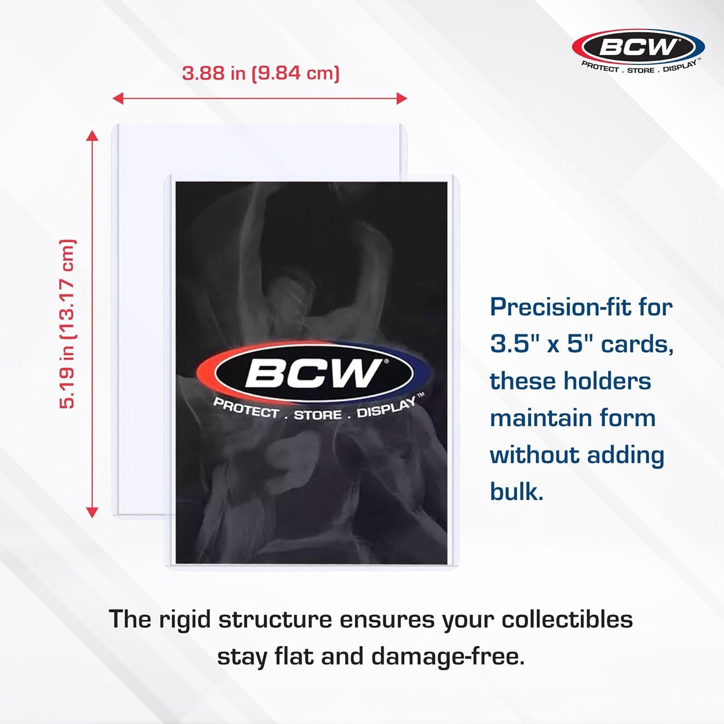 BCW 3.5x5 Topload Holder - 25 Pack | Premium Rigid Plastic Protector Case for Trading Cards, Index Cards, and Photos | Perfect Fit for Transformer TCG, Magic: The Gathering, and More