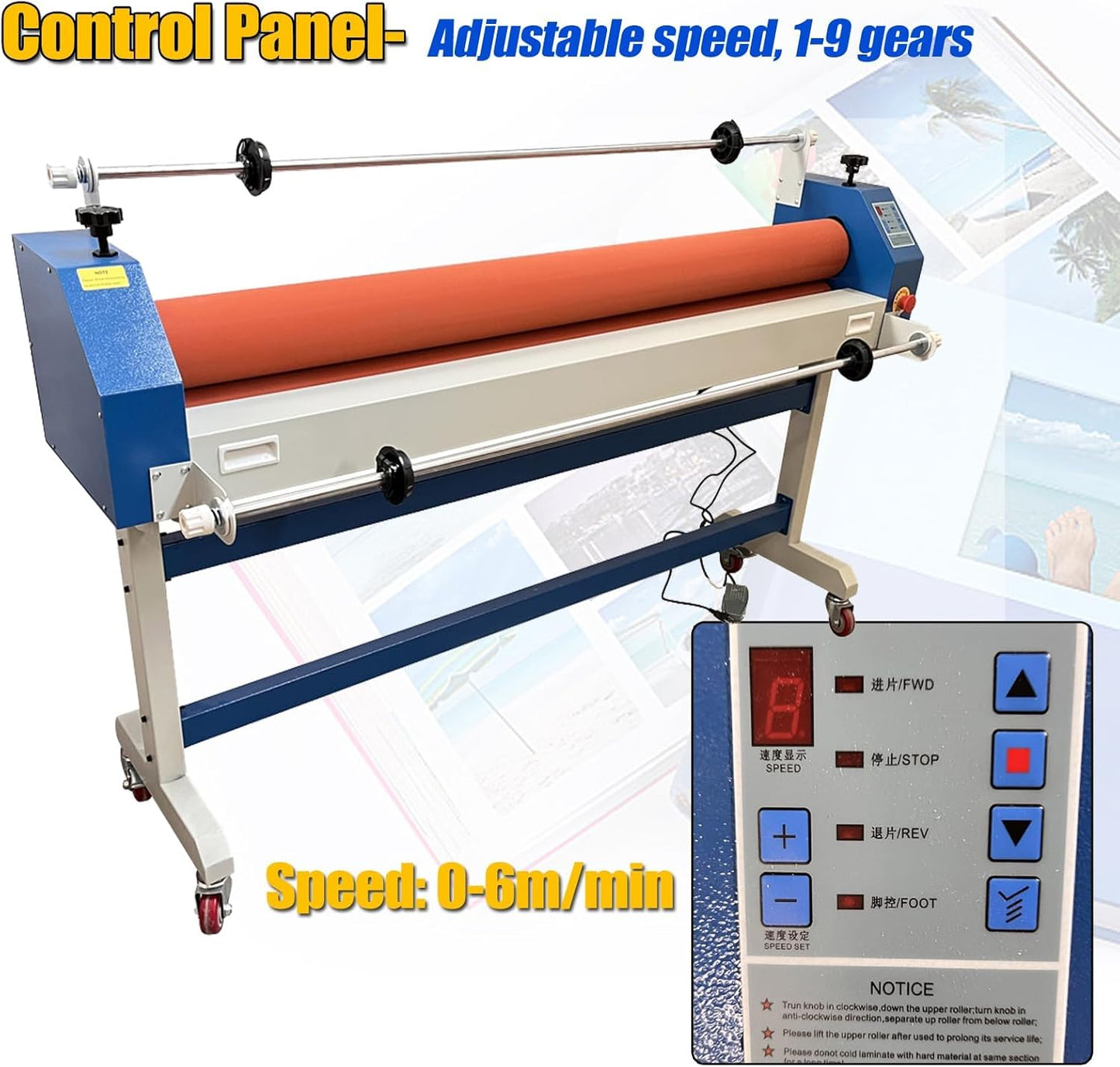 TECHTONGDA 51in Stand Wide Format Cold Laminator, Electric and Manual Cold Laminating and Mounting Machine, Vinyl Photo Film Cold Laminator with Foot Switch