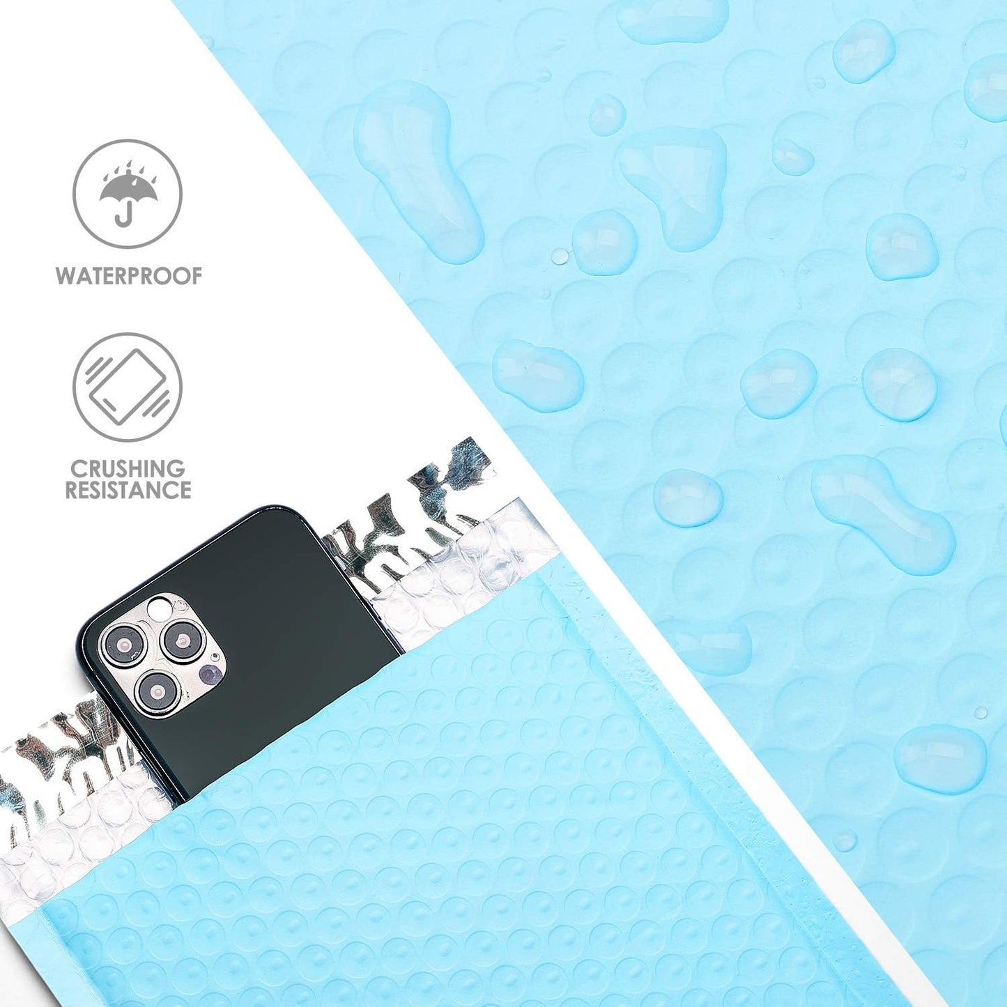 Metronic Bubble Mailers 6x10 Baby Blue 600 Pack Self-Seal Padded Mailer Usable Size 6X9 Inch, Bulk Package Packing Shipping Supplies for Small Business, Boutique, Jewelry, Lip Gloss