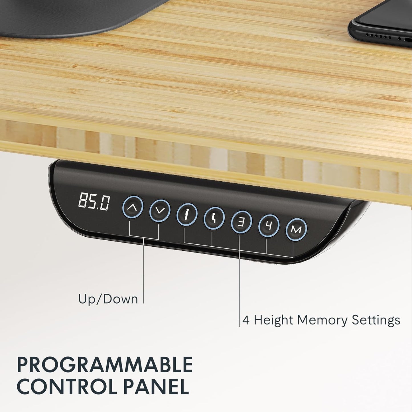 FLEXISPOT E6 MAX Bamboo Dual Motor 3 Stages Standing Desk 55x28 Inch Whole-Piece Board Electric Height Adjustable Stand Up Desk 150KG Load Capacity(Black Frame + Bamboo Curved Desktop)