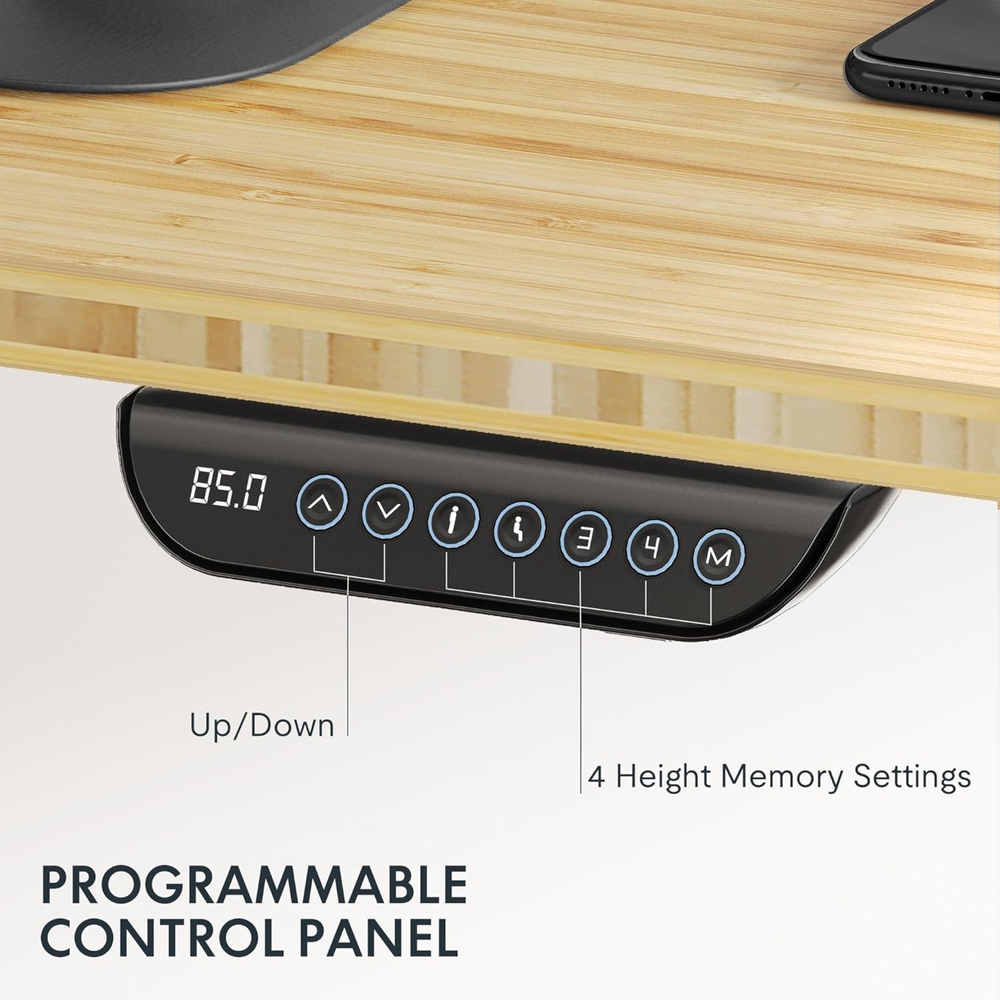 FLEXISPOT E6 MAX Bamboo Dual Motor 3 Stages Standing Desk 60x30 Inch Whole-Piece Board Electric Height Adjustable Stand Up Desk 150KG Load Capacity(White Frame + Bamboo Desktop)