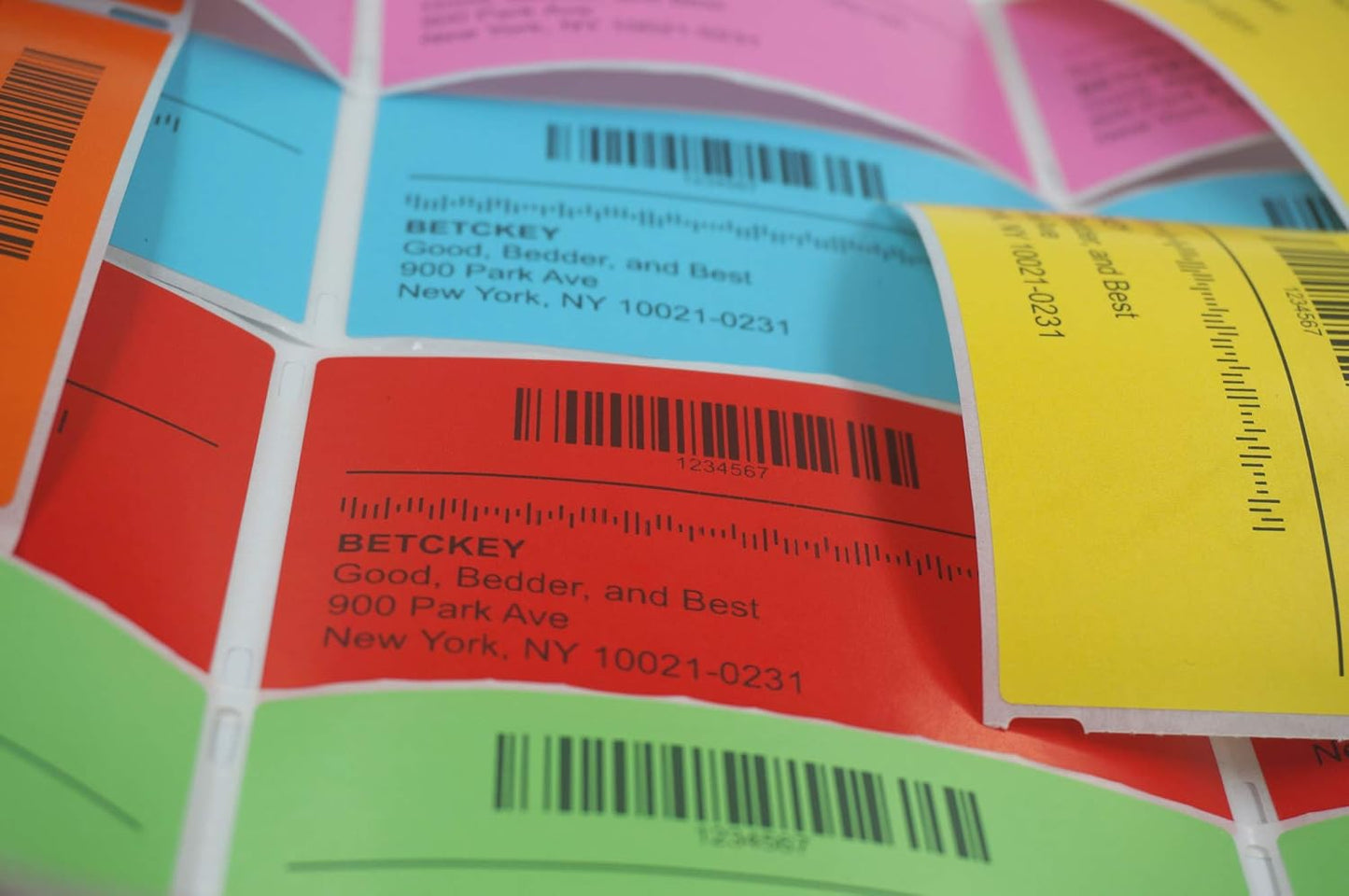 BETCKEY Colored Labels Compatible with Dymo 1744907 (4" x 6") Extra Large Shipping Labels, Compatible for Dymo LabelWriter Thermal 4XL & Zebra Desktop Printers [1 Roll, Orange]