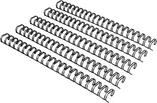 Rayson WR21159BK Wire Binding Spines, 2:1 Pitch Double Loop Binding Wires 5/8 Inch, 21-Loop Wire Ring Pack of 50 with Black