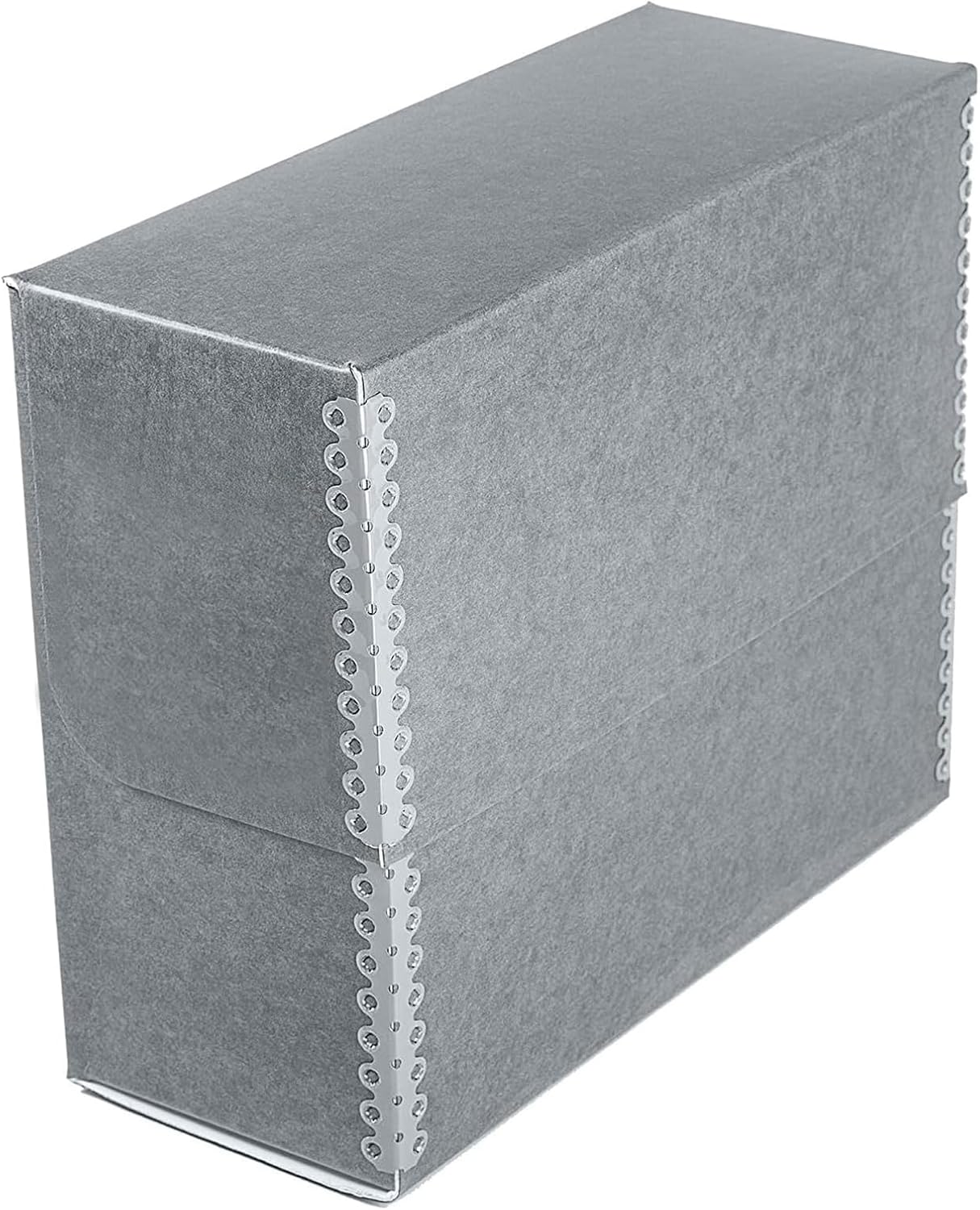 Lineco Archival Document Storage Box with Metal Edge, Acid-Free Gray Boxboard, Organize and Store Files, Prints, Photos, Legal-Sized Case 15.5" x 10.5" x 5" Wide