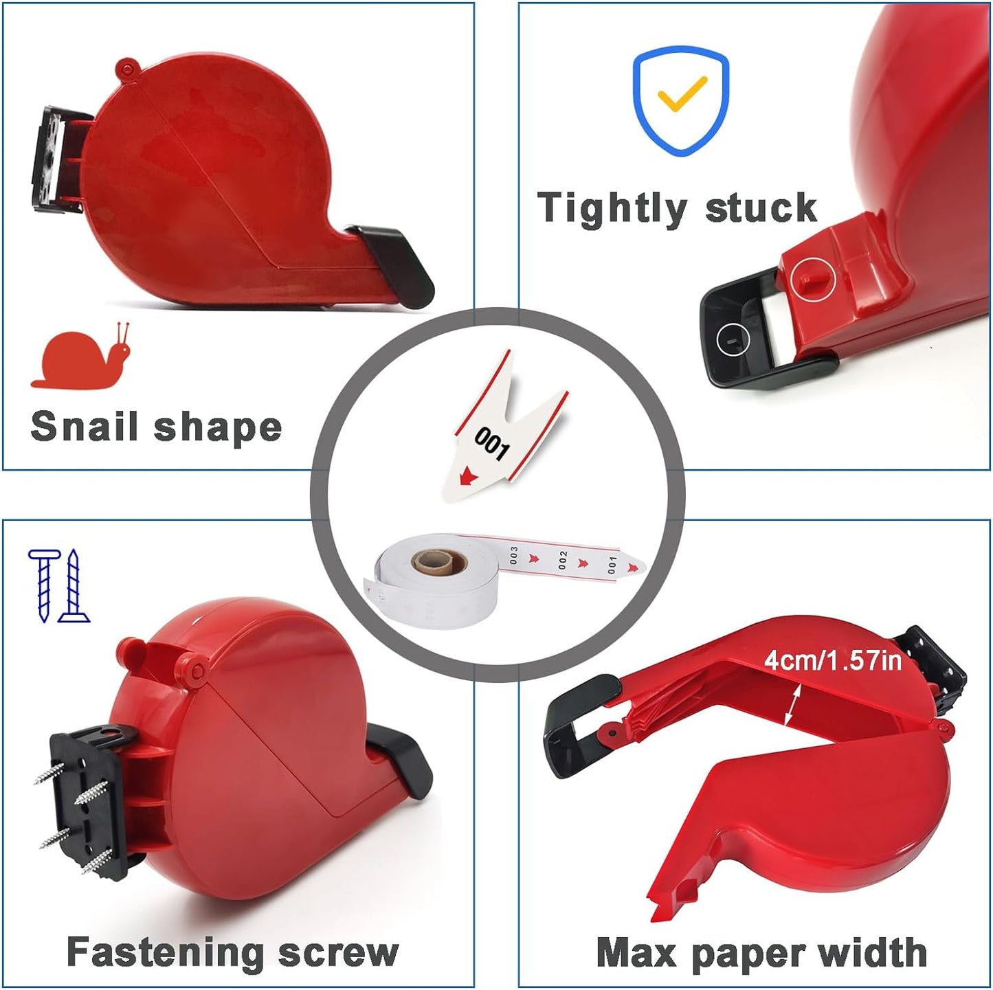 Take a Number System Wireless Queue Calling System 1 Metal Number Display 2 NEXT Call Buttons 1 Red Ticket Dispenser with 3-Digit Ticket Roll 000-999 for Restaurant Cafe Clinic Bank