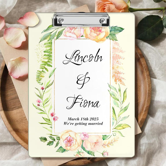 Custom Acrylic Wedding Clipboard with Name Photo Logo Personalized Clipboard for Kids Women Men Custom Back to School Gift for Teachers Nurses Classroom Office