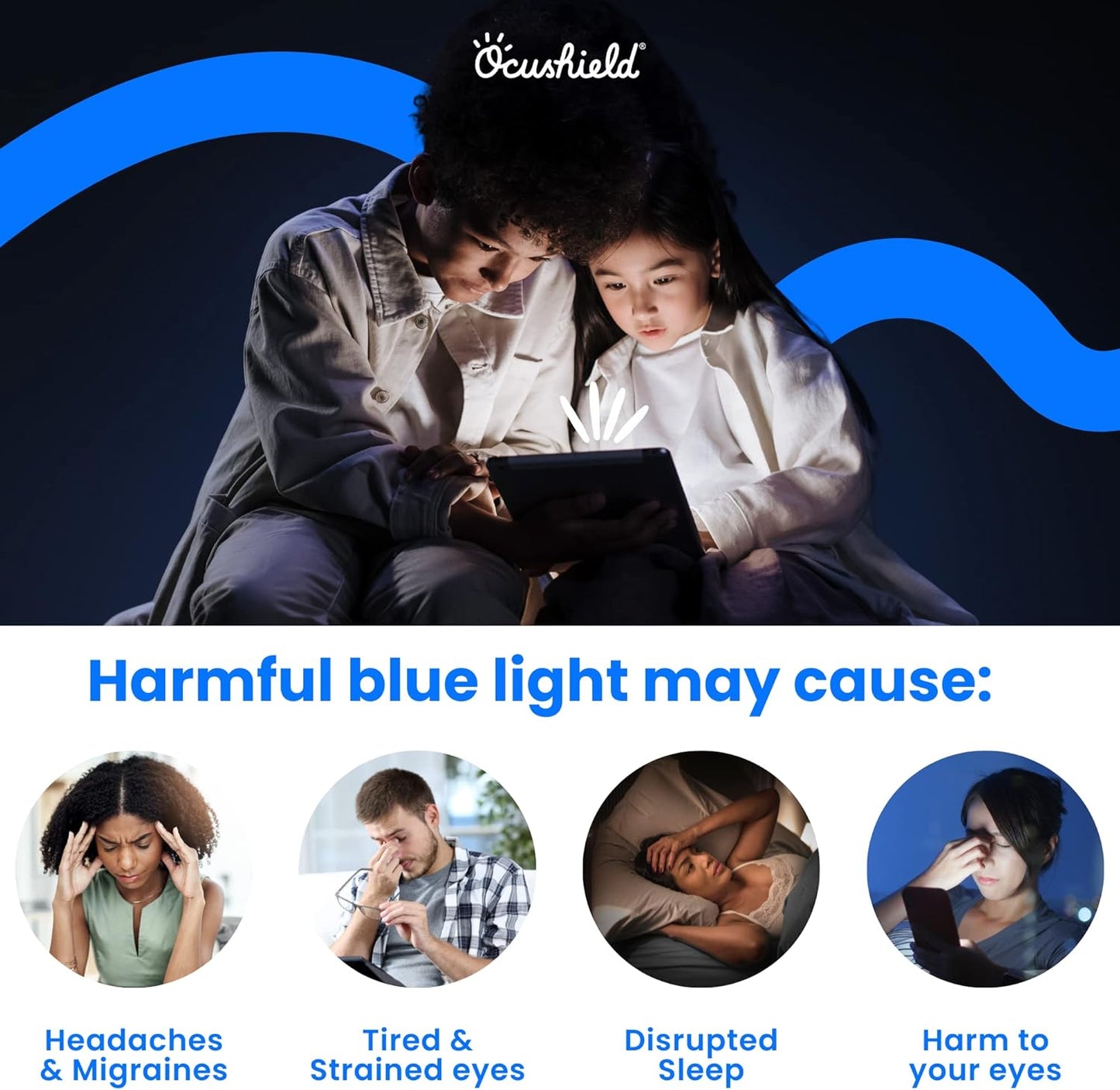 Ocushield 24” (16:10) Premium Anti Blue Light Screen Protector with Privacy Filter for Laptops and Computer Monitors - Anti-Glare - Easy Install - Anti-Fatigue (519 x 325 mm)
