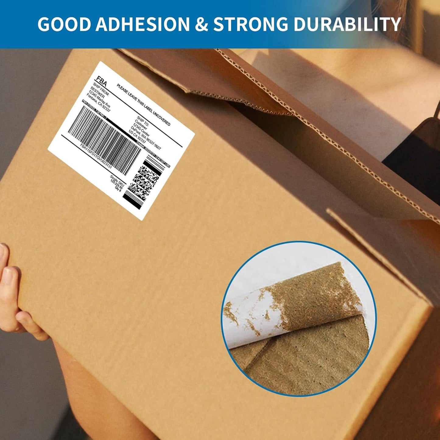 [200 Sheets 1200 Labels] Shipping Labels 3 1/3"x4" Printable White 6 up Labels for Laser/Inkjet Printers, Mailing FBA Address Label Sticker Paper - Permanent Adhesive Label Blank