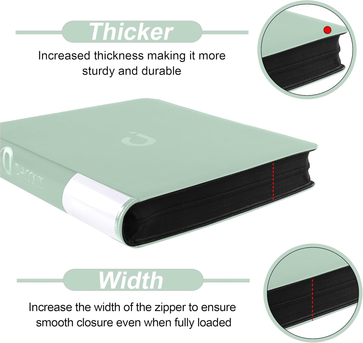 Premium Card Binder 16 Pocket - Fits 1600 Cards，4X4 Ringless Card Album with Sleeves for Trading Cards & Sports Cards（Model C，Asakusa Green）