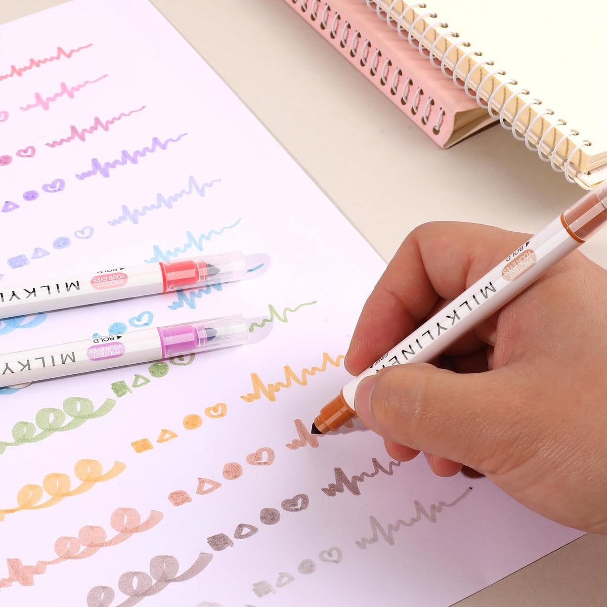 Highlighters Pastel Double Sided Chisel and Fine Tips Pastel Bible Highlighters No Bleed Through 12 Retro Colors Perfect for Bible Books, Journals, Drawings, and Underlining