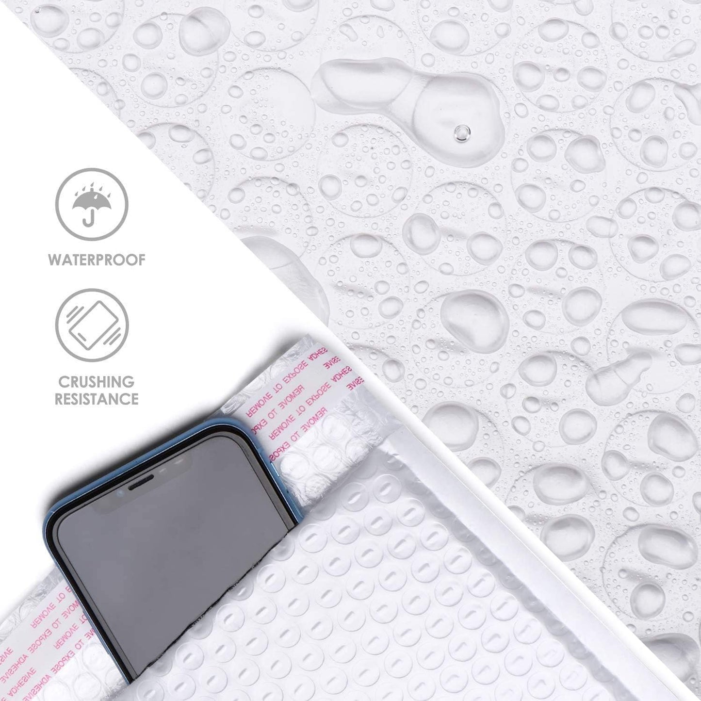 METRONIC 19200 Pack Bubble Mailer Waterproof White Small Bubble Mailers Usable Size 4x7" Self Seal Mailing Envelopes Bubble Padded for Small Business Mailing Jewelry Makeup Cards Envelope Mailers