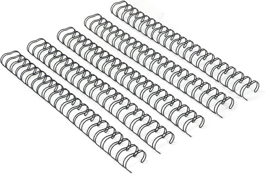Rayson WR21143BK Wire Binding Spines, 2:1 Pitch Double Loop Binding Wires 9/16 Inch, 21-Loop Wire Ring Pack of 100 with Black