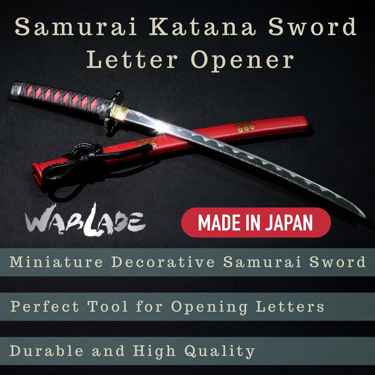 Mini Japanese Samurai Katana Sword Paper Knife Letter Opener 8.3 inch Made in JAPAN (Date Masamune)