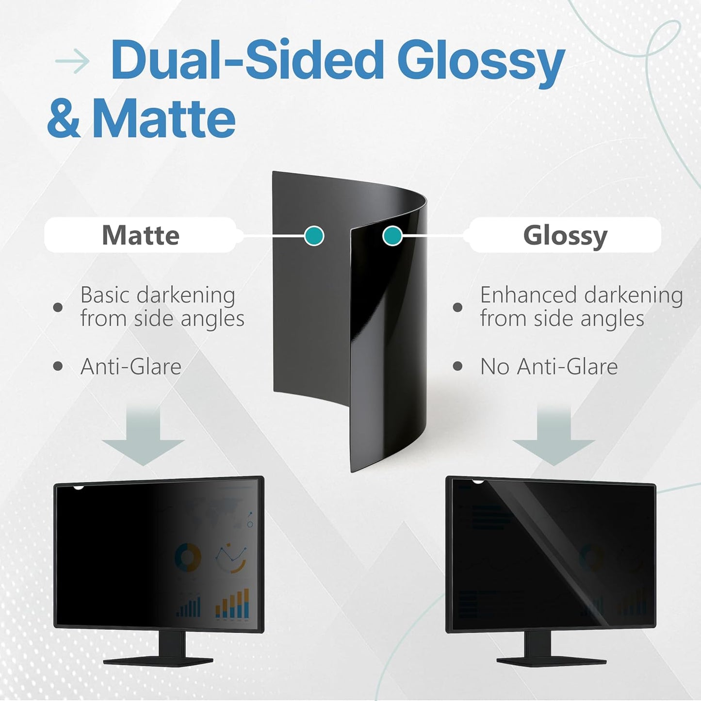 VINTEZ 27 Inch 16:9 Privacy Screen for Computer Monitor and Laptop - Anti Glare Protector Film Blue Light Filter Eye Protection - Computer Screen Privacy Shield, [1 Pack]