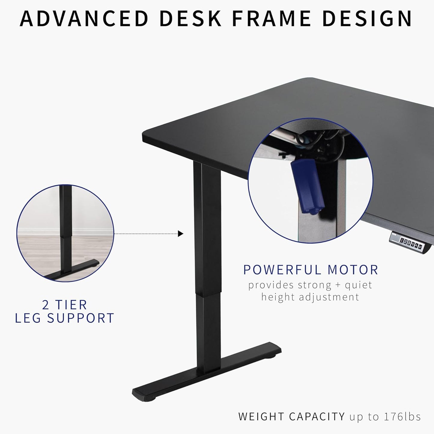 VIVO Electric 48 x 30 in Standing Desk, Memory Height Adjustment, 1B Series, One-Piece Reclaimed Wood Top, White Frame, DESK-KIT-1W5P