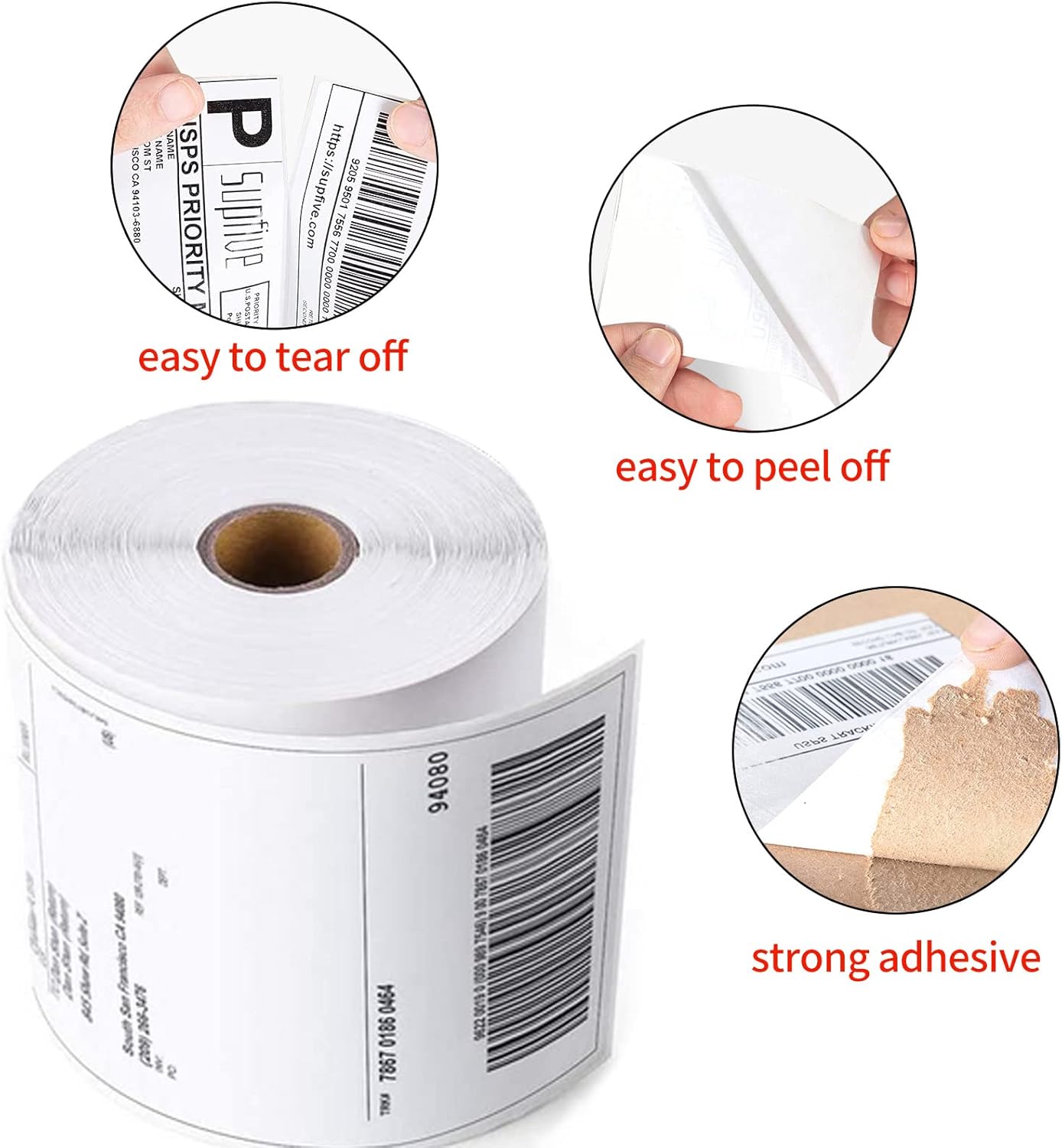 All Purpose Direct Thermal Perforated Postage Shipping Labels - 4x6 Roll, 5400 Labels for Rollo, Zebra, MUNBYN and Polono Thermal Printers (NOT for DYMO)