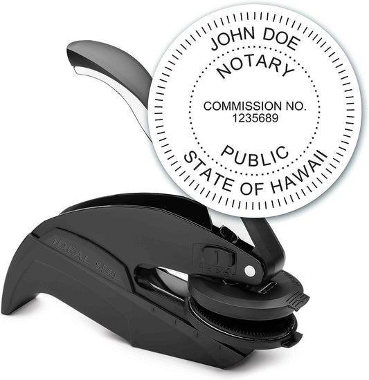 MaxMark Notary Seal Round Embosser for Hawaii State - Includes Gold Burst Seal Labels (50 Count)
