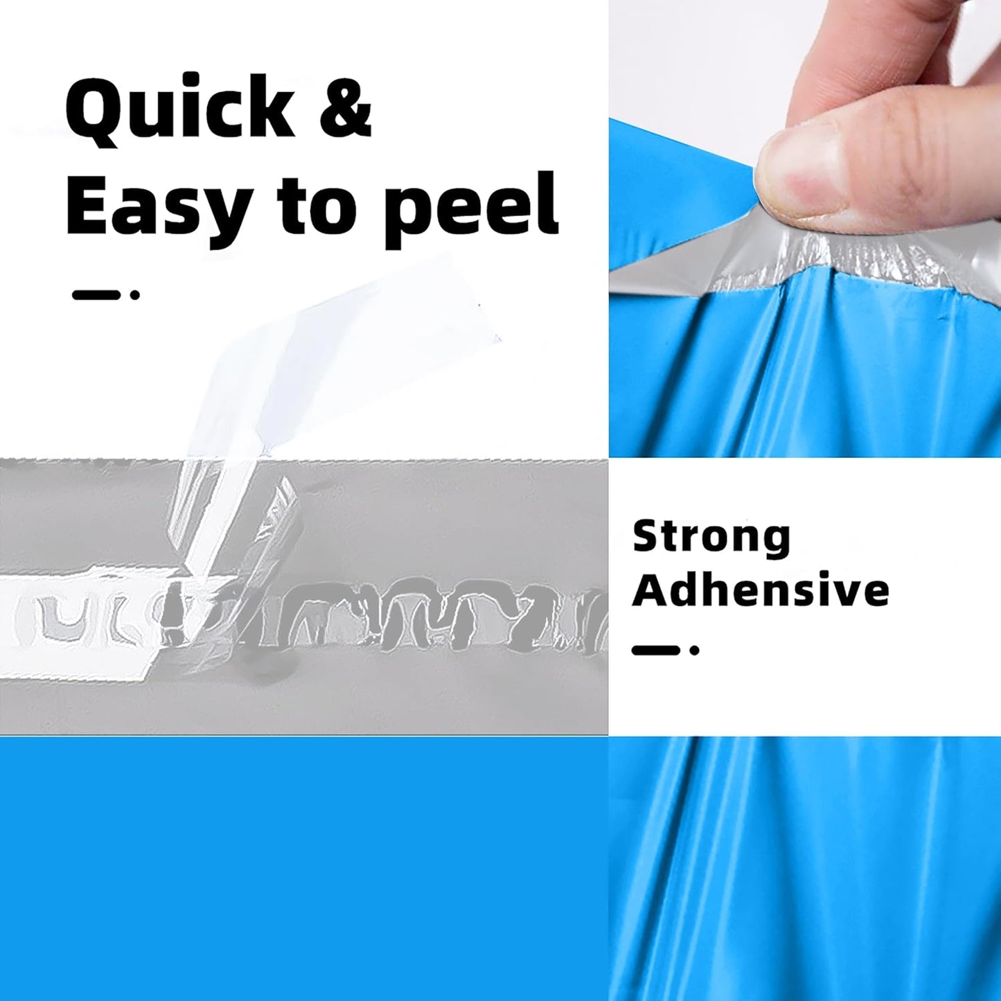 POLYSELLS 100 pcs 9x12 Inches Blue Poly Mailers Shipping Envelopes, Strong Adhesive Sealing, Waterproof, and Tear-resistant Postal Mailing Bags for Clothing, Books, and Accessories