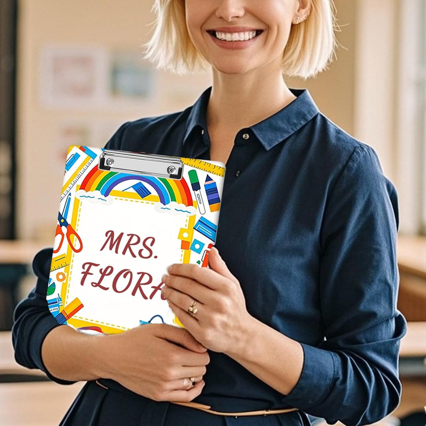 Custom Acrylic Clipboard with Name Logo Personalized Decorative Clipboard for Kids Women Men Custom Gift for Teachers Nurses Coaches Office