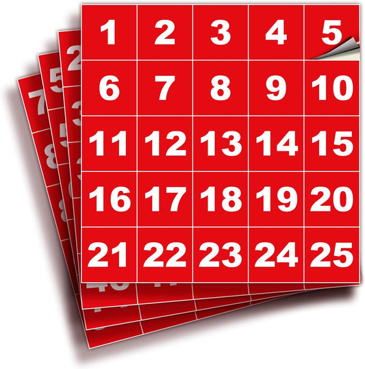 iSYFIX Red Consecutive Number Stickers – 1 to 100, 1.5-inch, 1 Set – Vinyl Self Adhesive Premium Decal, Ideal for Inventory, Storage, Organizing, Boxes, Bins, Toolbox, Lockers & More, Indoor/Outdoor