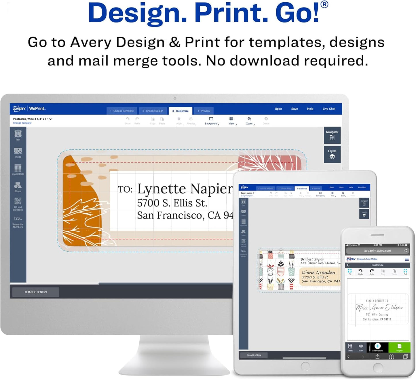 Avery Printable Address Labels for Laser Printers, 1" x 2-5/8", Matte Clear, 300 Blank Mailing Labels (15660)