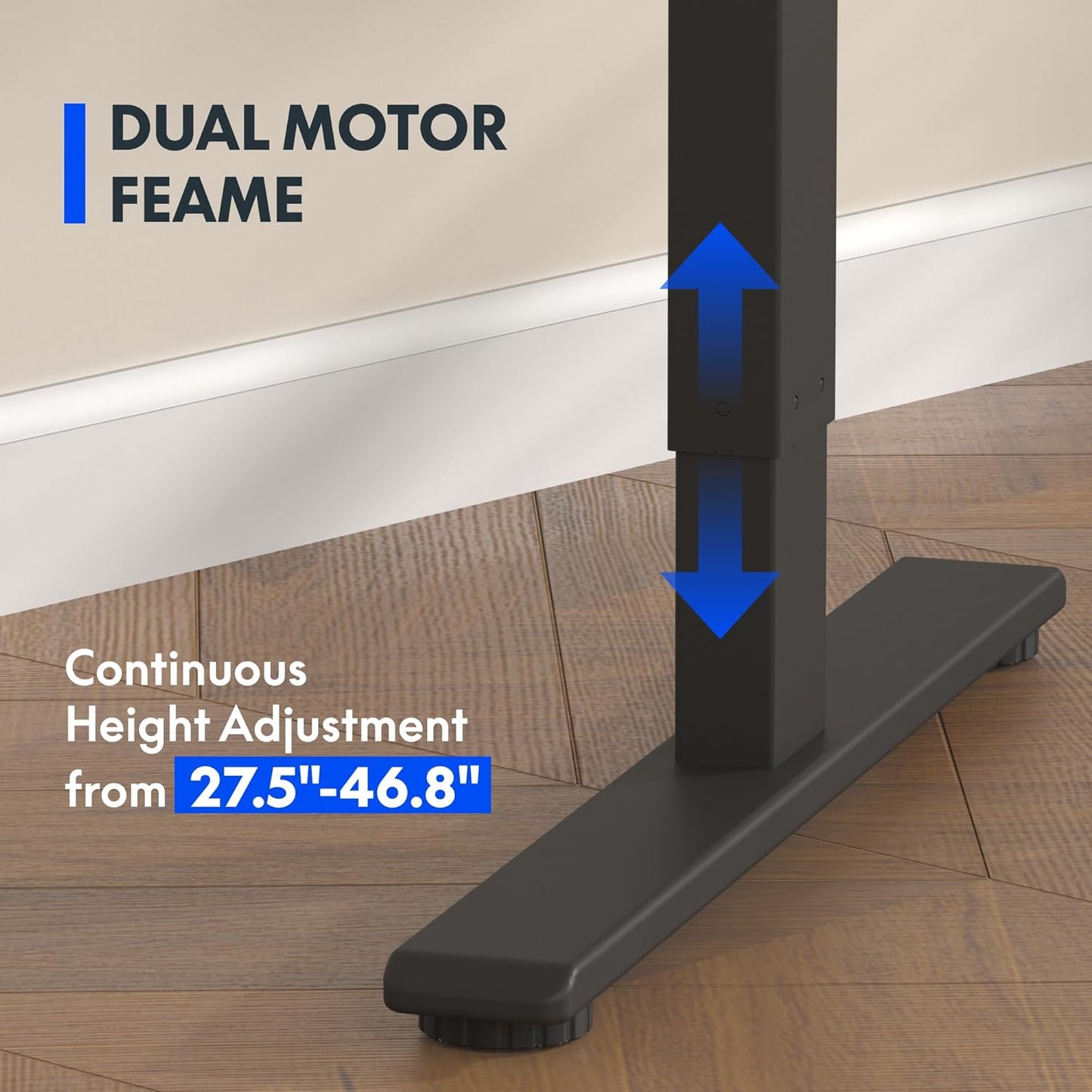 FLEXISPOT E3 Dual Motor Electric Standing Desk 60x24 Inch Whole-Piece Board Height Adjustable Electric Sit Stand Desk (Black Frame + Maple Desktop, 2 Packages)