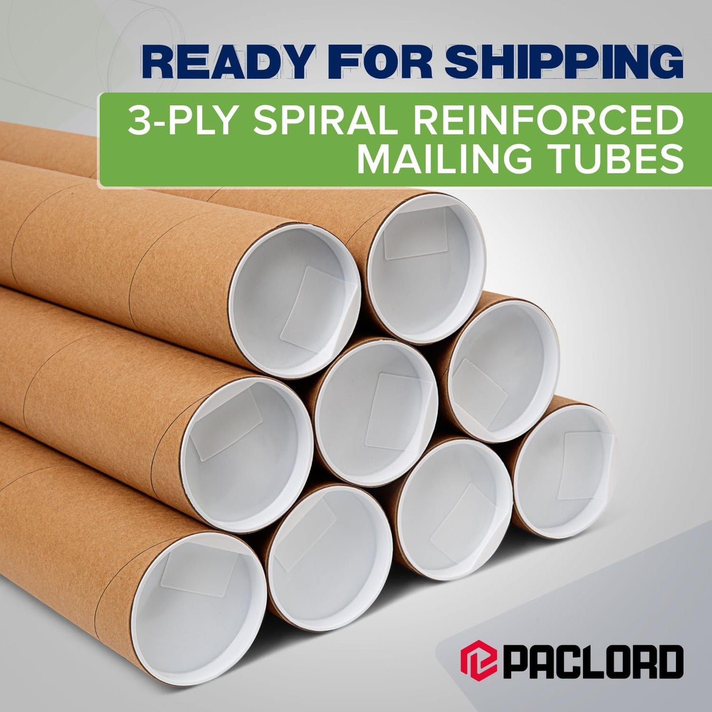 3" x 36" Reinforced Kraft Paper Mailing Tubes, Pack of 12 Tubes with 2 Caps Each – USPS Approved Poster Tube – Made in USA Cardboard Tube for Shipping and Storing Posters, Prints, Artwork, Documents