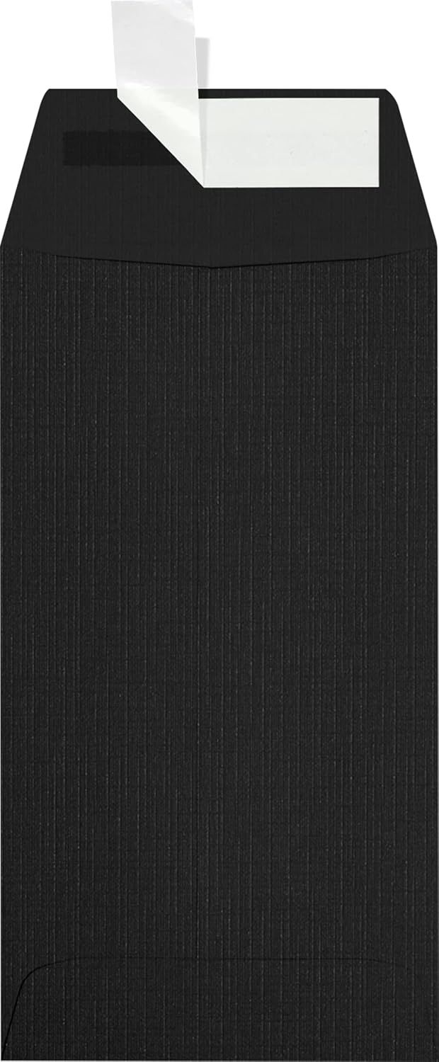 LUXPaper #7 Coin Envelopes | Peel & Press | 3 1/2" x 6 1/2" | Black Linen | 80lb. Text | 250 Qty