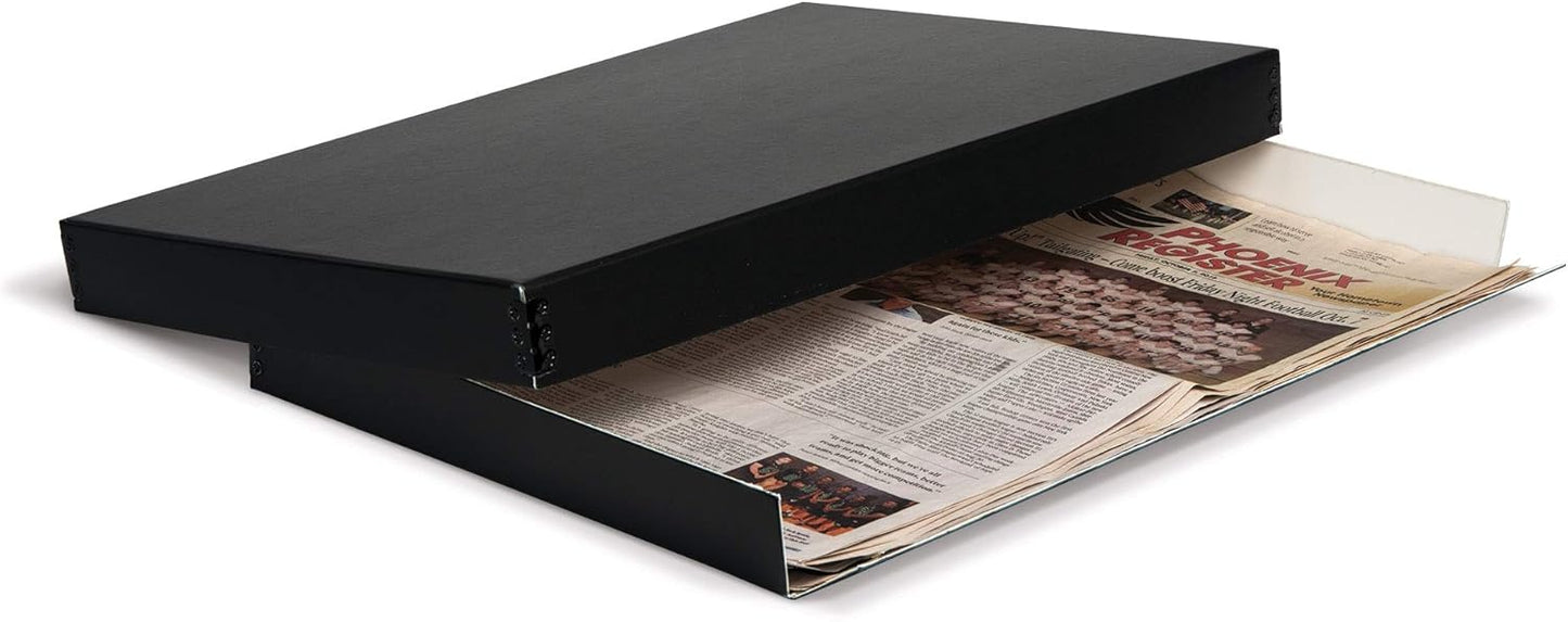 Gaylord Archival Black Drop-Front Newspaper Preservation Box - 19W x 25L x 2 1/2" H