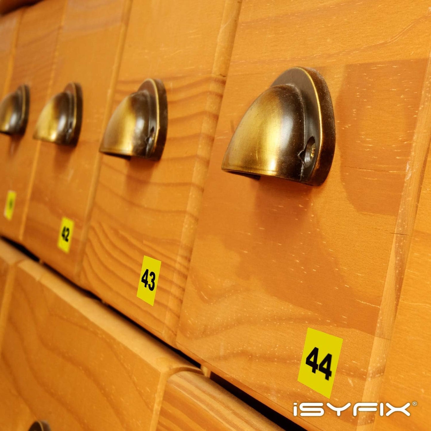 iSYFIX Yellow Consecutive Number Stickers – 1 to 100, 1-inch, 1 Set – Vinyl Self Adhesive Premium Decal, Ideal for Inventory, Storage, Organizing, Boxes, Bins, Toolbox, Lockers & More, Indoor/Outdoor