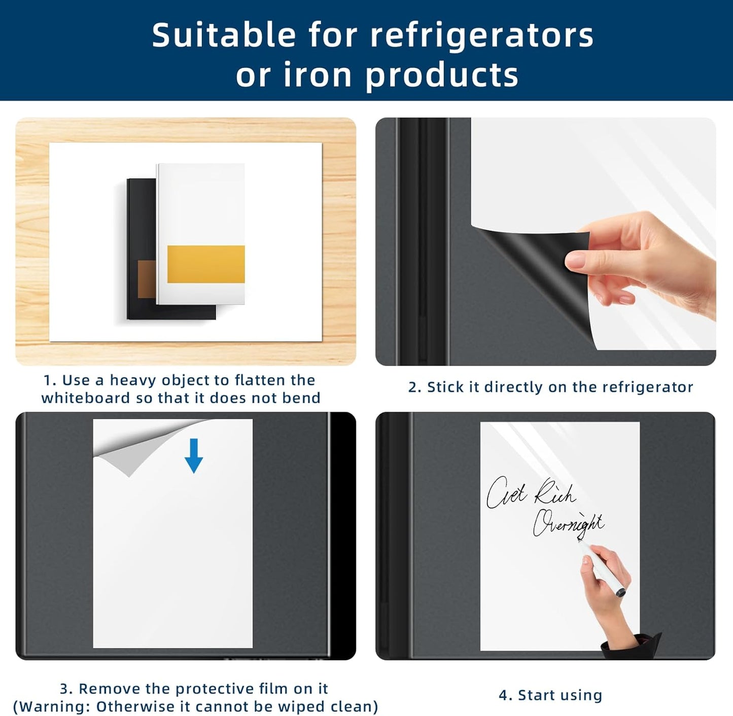 Magnetic Dry Erase Whiteboard for Refrigerators, 12" x 18" White Board on Wall for Organizer and Planner, Kitchen Fridge Shopping List with Marker, Magnetic Eraser and Magnets