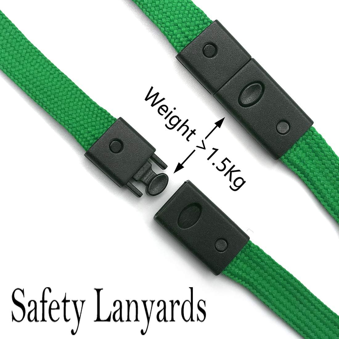 Bird Fiy Lanyards Breakaway Bulk Black Lanyards Neck Flat Safety Badge Lanyard Bulldog Clip (Green, 25 PCS)