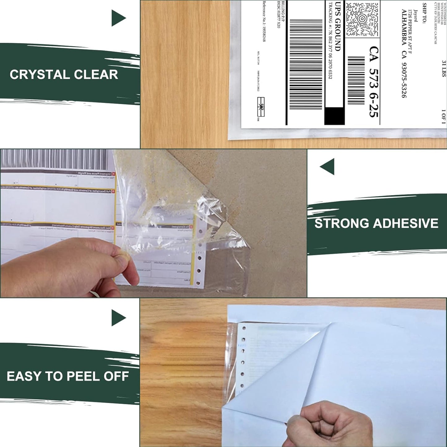 Packing List Pouches, Shipping Label Envelopes Clear Adhesive Top Loading Packing List (6" x 9" - 100 Pcs)