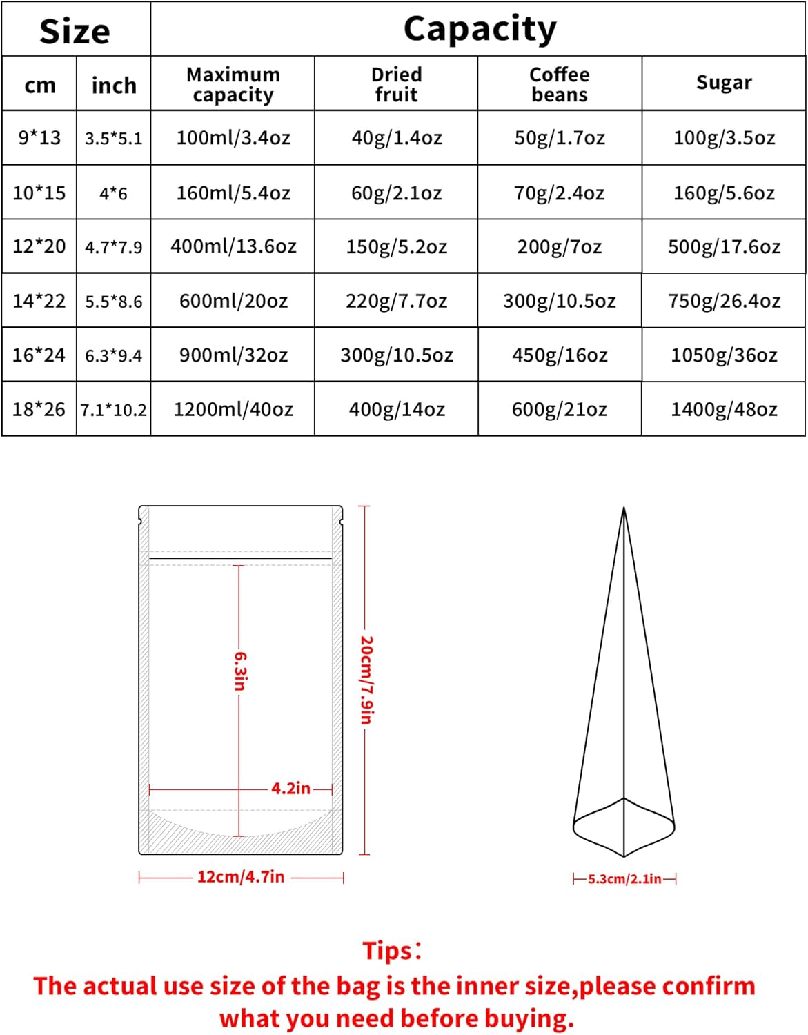 100 Pack Resealable Stand Up Bags,4.7" x 7.9" Smell Proof Pouch Sealable Foil Pouch Bags for Packaging (White)