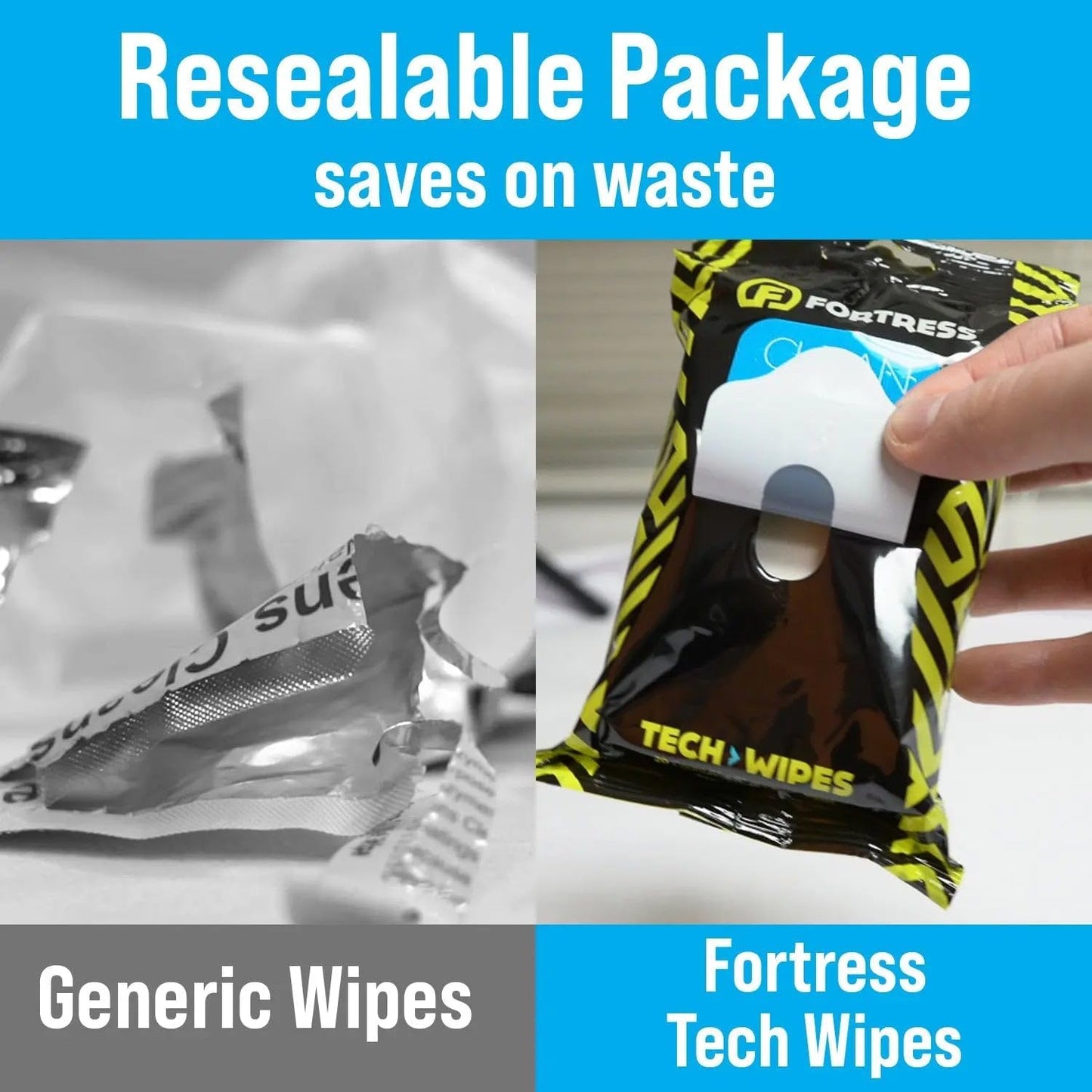 Fortress Electronic Wipes (25 ct, Pack of 12) To-Go Tech Wipes for Screens, Phones, Keyboards, TV Monitors, Computer Screens, and More [Travel Size] Skin-Safe