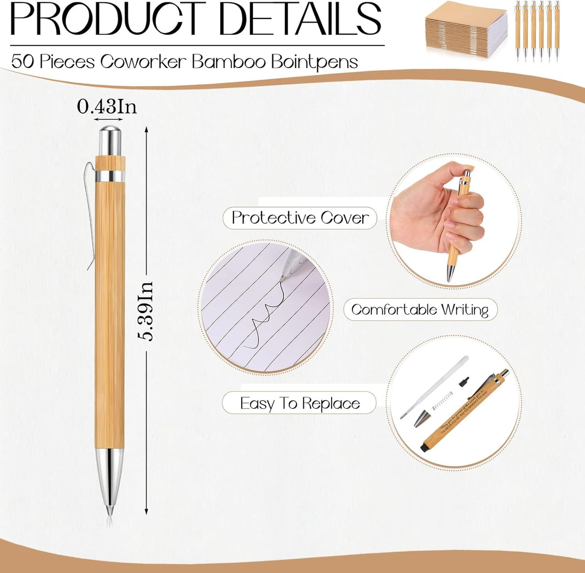 Kisston 50 Sets Mini Pocket Notebook with Pens Bulk Christmas Notebook Gifts Small Memo Notepad with Bamboo Pens for Employee Coworker Team Gifts(Classic Color)
