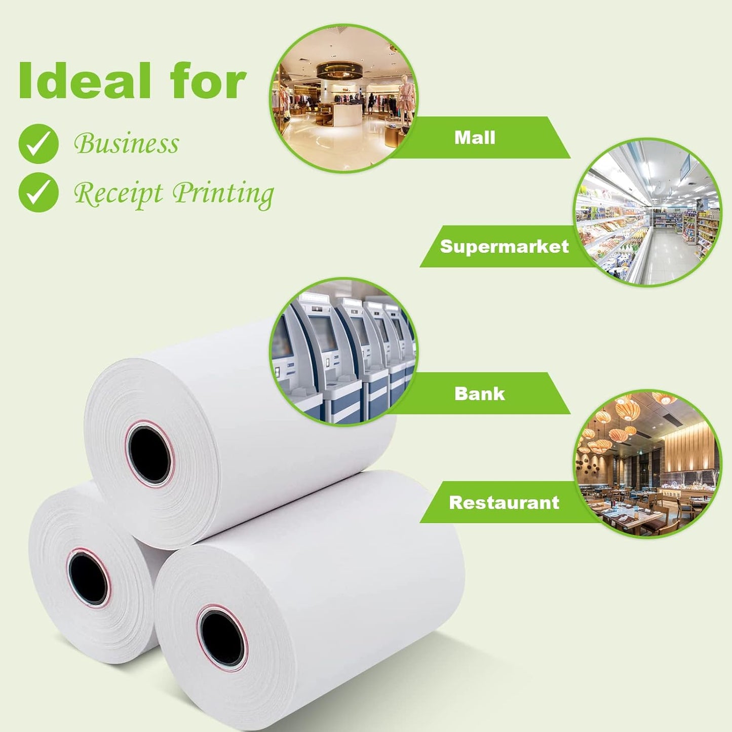 MFLABEL 2 1/4" x 50' Thermal Papers Cash Register POS Receipt Paper - 2000 Rolls