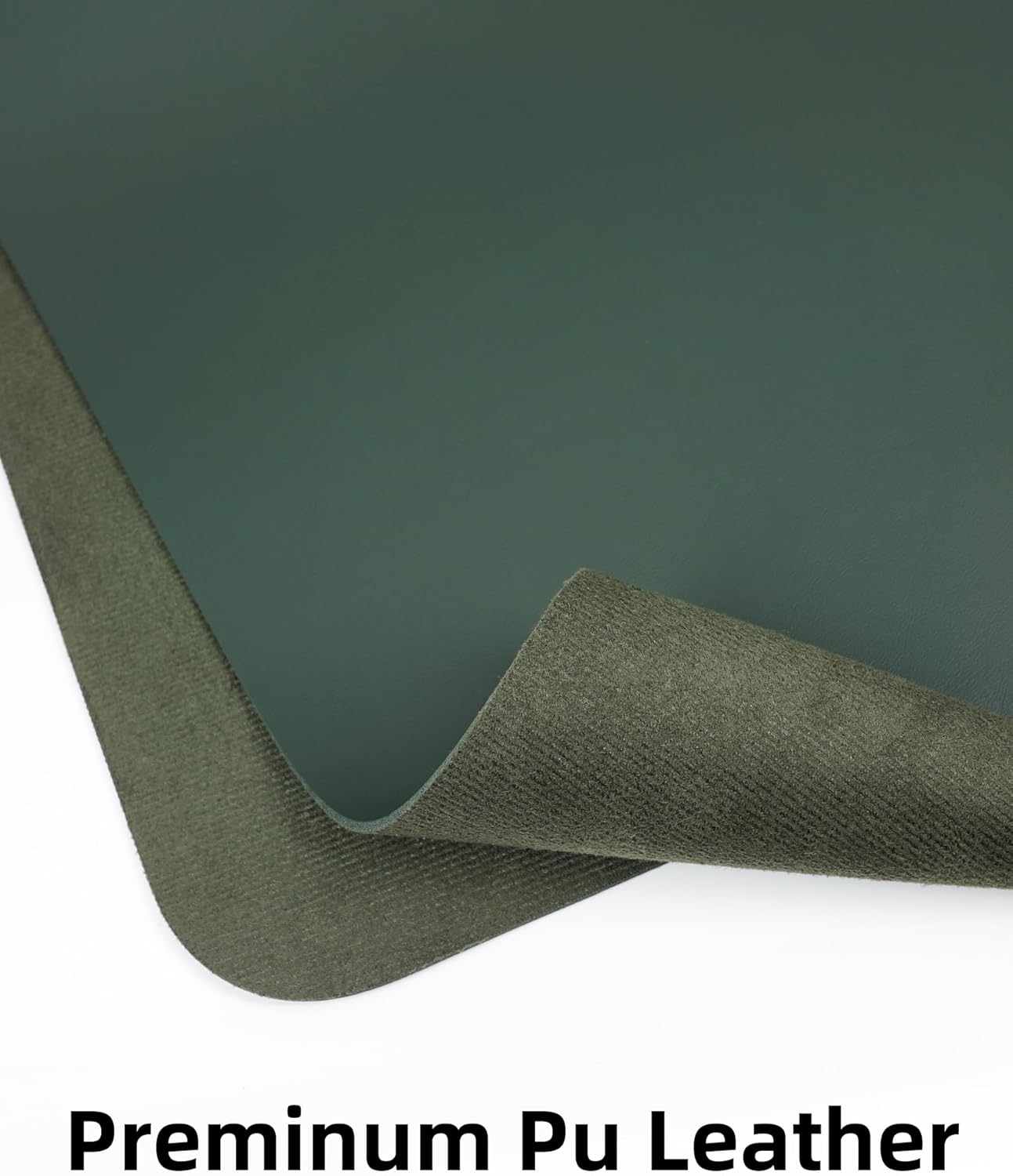 AFIING Leather Desk Pad Protector, Mouse Pad, Office Desk Mat, Non-Slip PU Leather Desk Blotter, Large Desk Mat, Waterproof Keyboard Mat for Office/Home/Decor (Dark Green, 48" x 17")