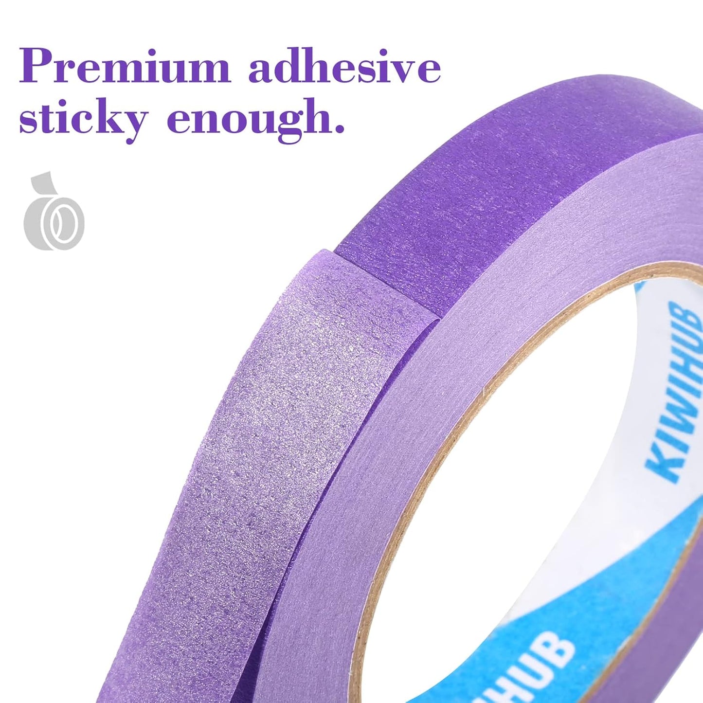 Purple Painters Tape,0.7" x 60 Yards x 3 Rolls (180 Yards Total) - Medium Adhesive Masking Tape for Painting,Labeling,DIY Crafting,Decoration and School Projects