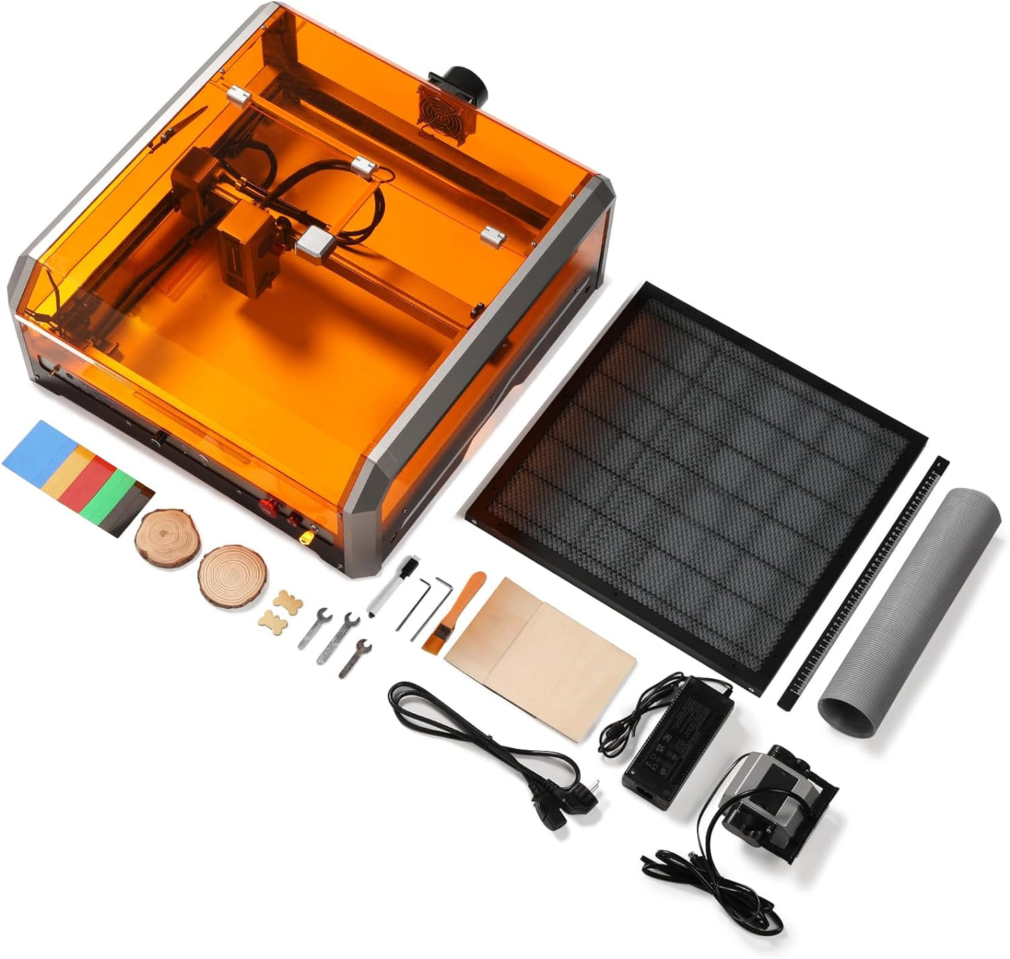 L8 Laser Engraver, 20W Laser Cutter Built-in Acrylic Enclosure with Vent, Air Assist Pump, Honeycomb, Camera, All-in-one Plug and Play Laser Engraving Machine, Laser Safety Class 1