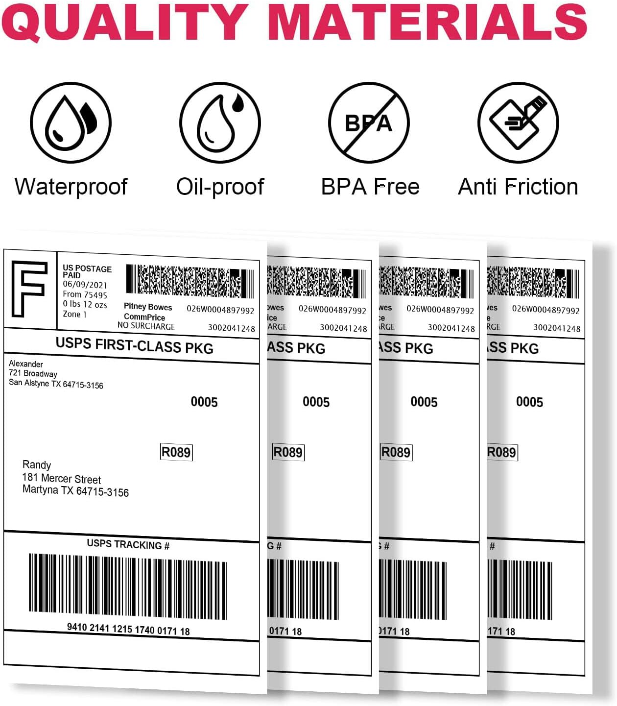 4x6 Thermal Labels - 2500 Labels, Industrial, Direct Thermal, Perforated, Postage, Shipping, Compatible with Zebra, MUNBYN, Polono, USPS, UPS, FedEx, DHL, Amazon, eBay & PAYPAL
