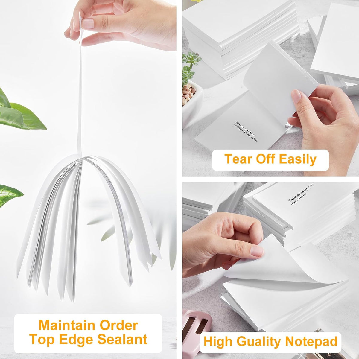 Fainne 3 x 5 Inch Paper Note Pads White Memo Pad Blank Writing Memo Scratch Paper for Waitress Waiter Book to Do Grocery List Small Notebook Restaurant Checkbook, White(200 Pack)