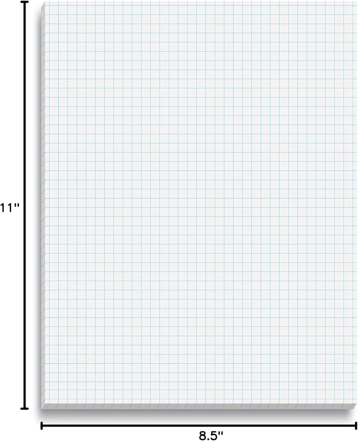 Better Office Products Graph Paper Pad, 8.5" x 11", 50 Sheets, Double Sided, White, 4x4 Blue Quad Rule, Easy Tear, Grid Paper, Graph Paper