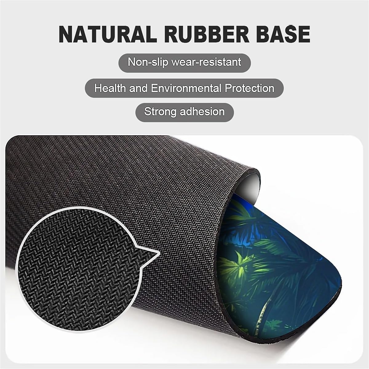 Square Mouse Pad Beach Ocean, Personalized Premium-Textured Custom Mouse Mat Design, Washable Mousepad Cloth, Non-Slip Rubber Base Computer Mouse Pads for Wireless Mouse