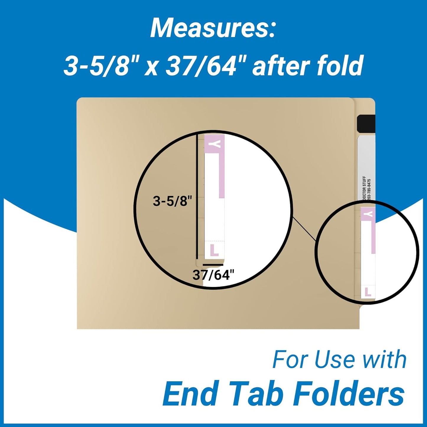 Doctor Stuff - File Folder Labels, Alphabet Letters, L/Y, Compatible with Smead NCC - SNCC Series Alpha Stickers Lavender, 1-5/32" x 3-5/8, 100/Package