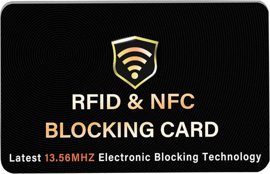 SaiTech IT RFID Blocking Card, One Card Protects Entire Wallet Purse, NFC Contactless Bank Debit Credit Card Protector ID ATM Guard Card Blocker–(Black)