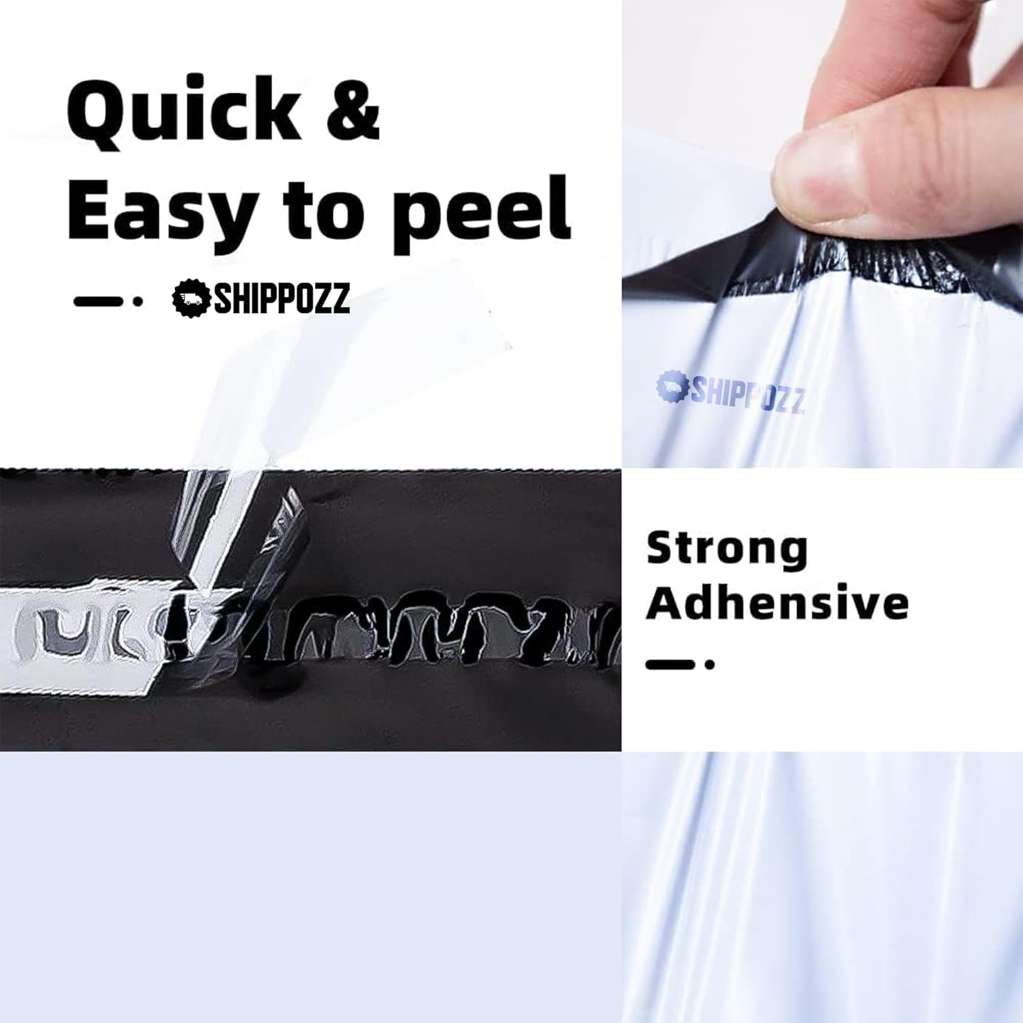 9 x 12 500pcs Shippozz Poly Mailers – Durable Shipping Envelopes with Strong Adhesive Seal, Waterproof and Tear-Resistant Design – Ideal for Clothing, Books, and Accessories