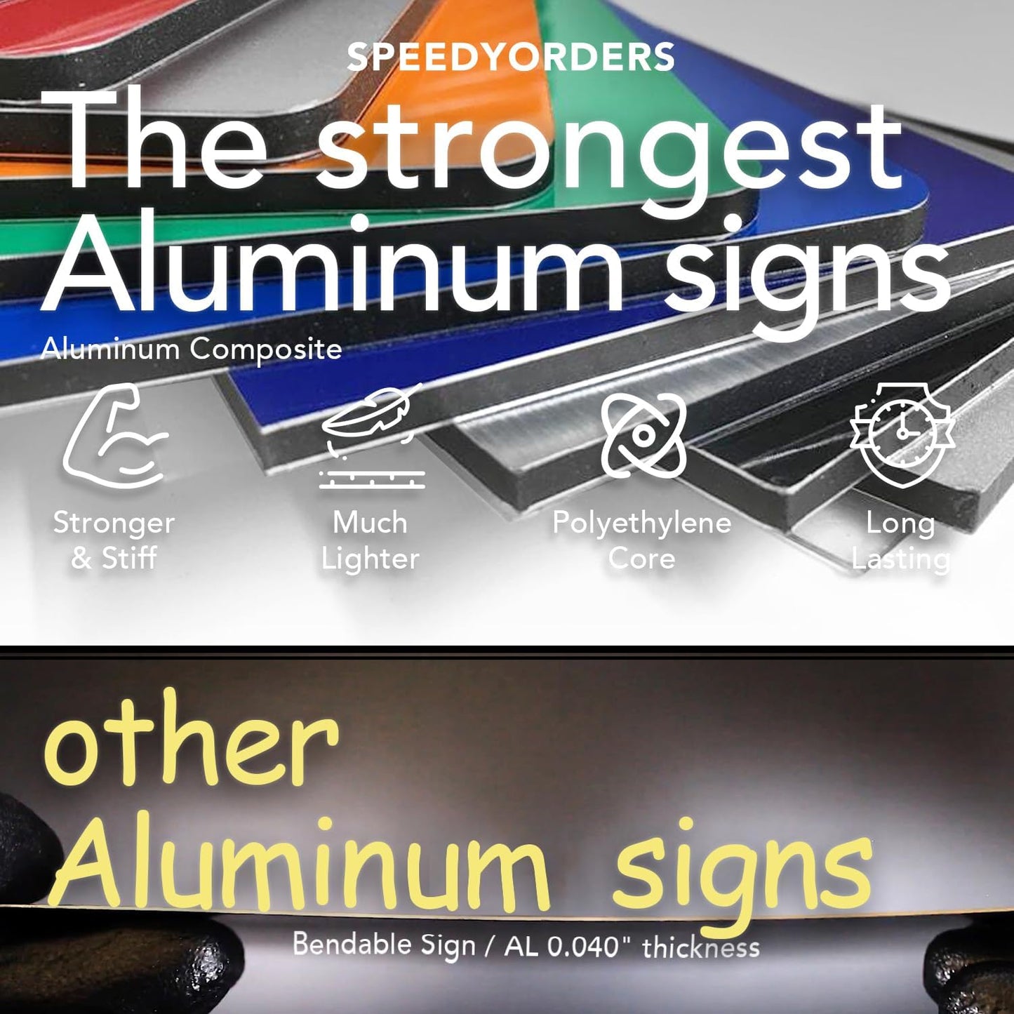 Customized Personalized Aluminum Metal Business Signs - Waterproof Outdoor Signs - White Aluminum (Gray, 10x7 In)